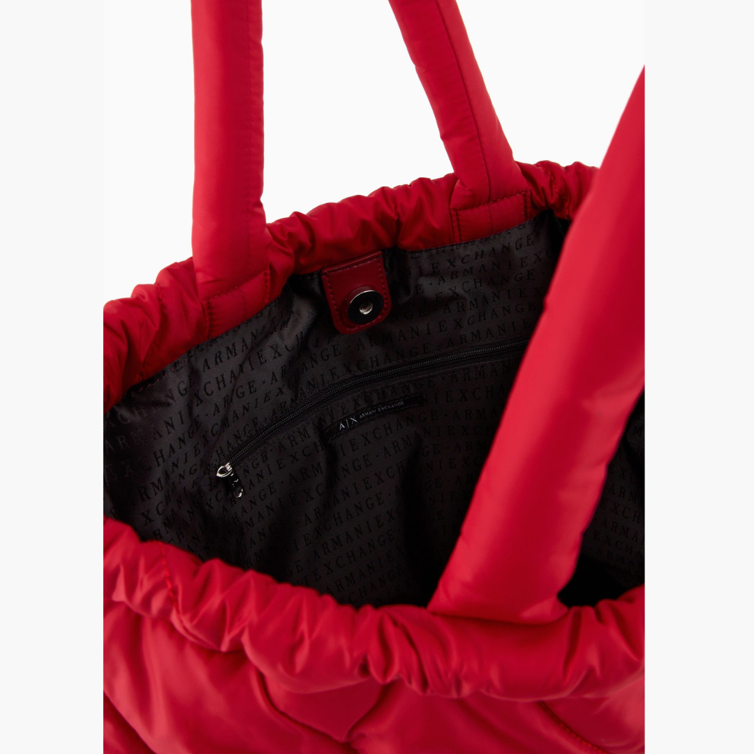 A.R.M.A.N.I E.X.C.H.A.N.G.E Large Quilted Puffer Shopper Bag