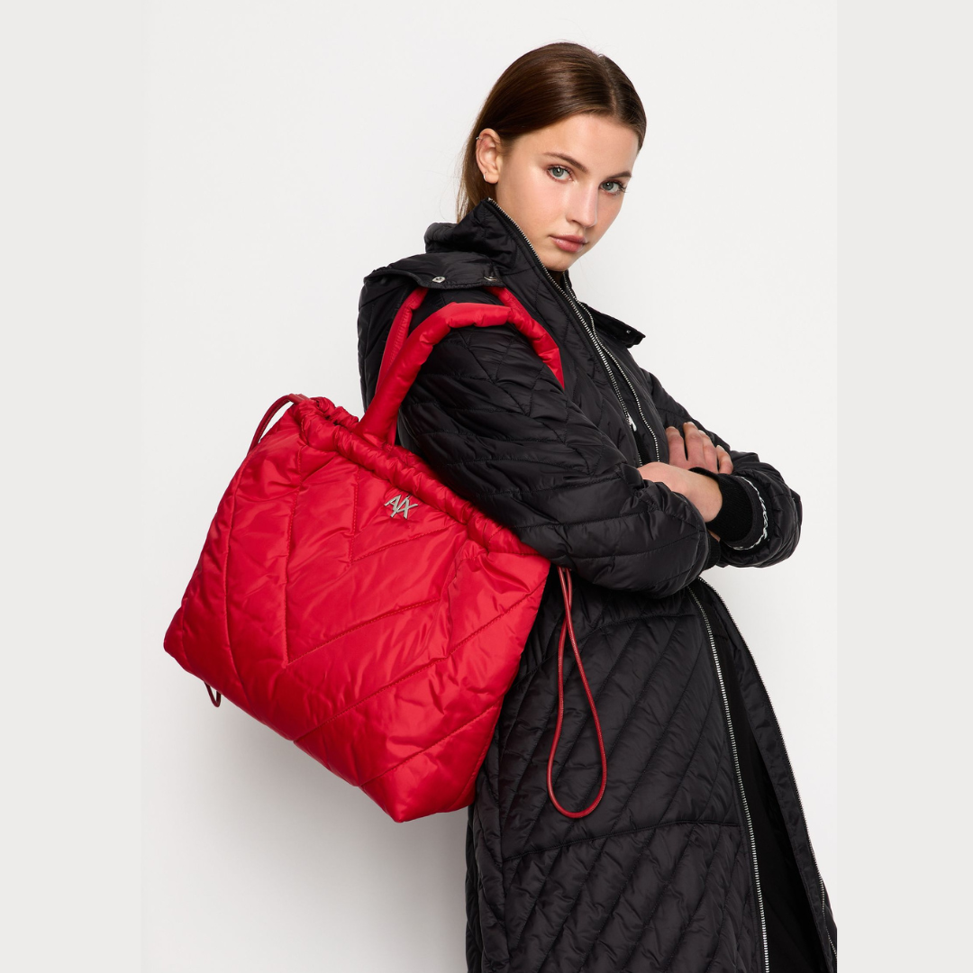 A.R.M.A.N.I E.X.C.H.A.N.G.E Large Quilted Puffer Shopper Bag