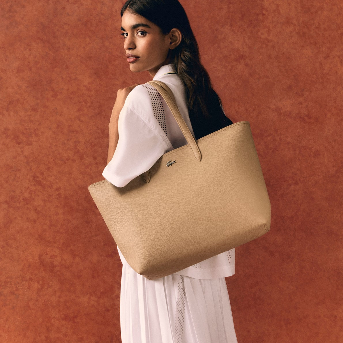 L.A.C.O.S.T.E Anna Reversible Tote With Pouch