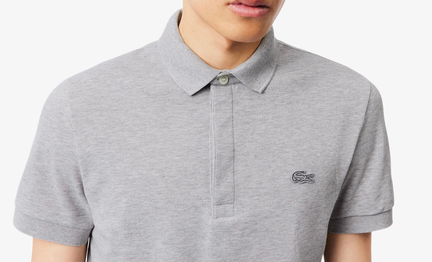 L.a.C.O-S.T.E. Regular Fit Paris Stretch Pique Polo Shirt Gray Chine