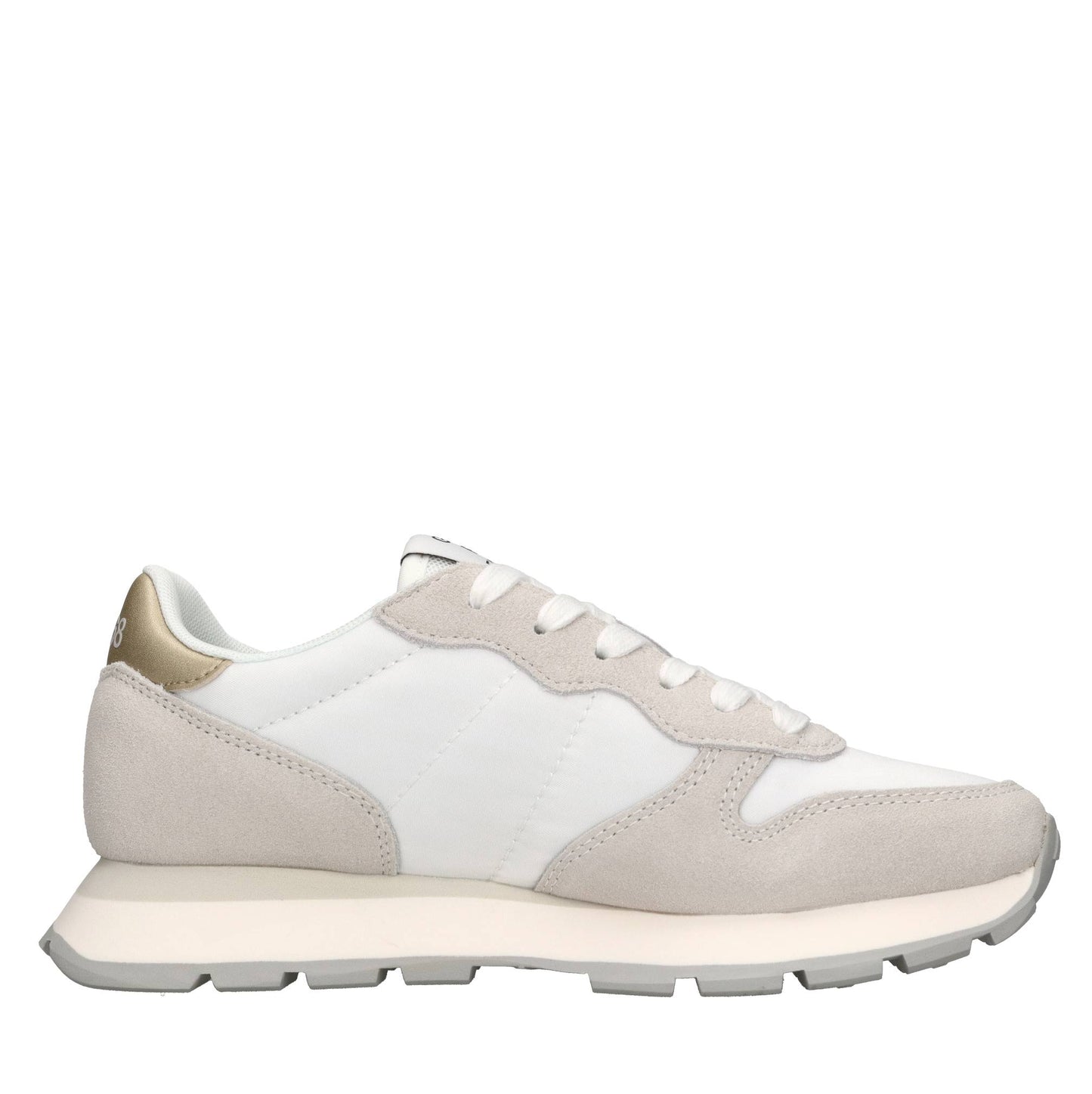 S.U.N68 Ally Gold Silver Suede and Nylon Sneaker