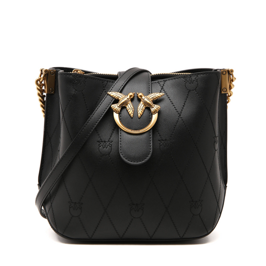 P.I.N.K.O Leather bucket bag LOVE BUCKET WAVE LOGO CL