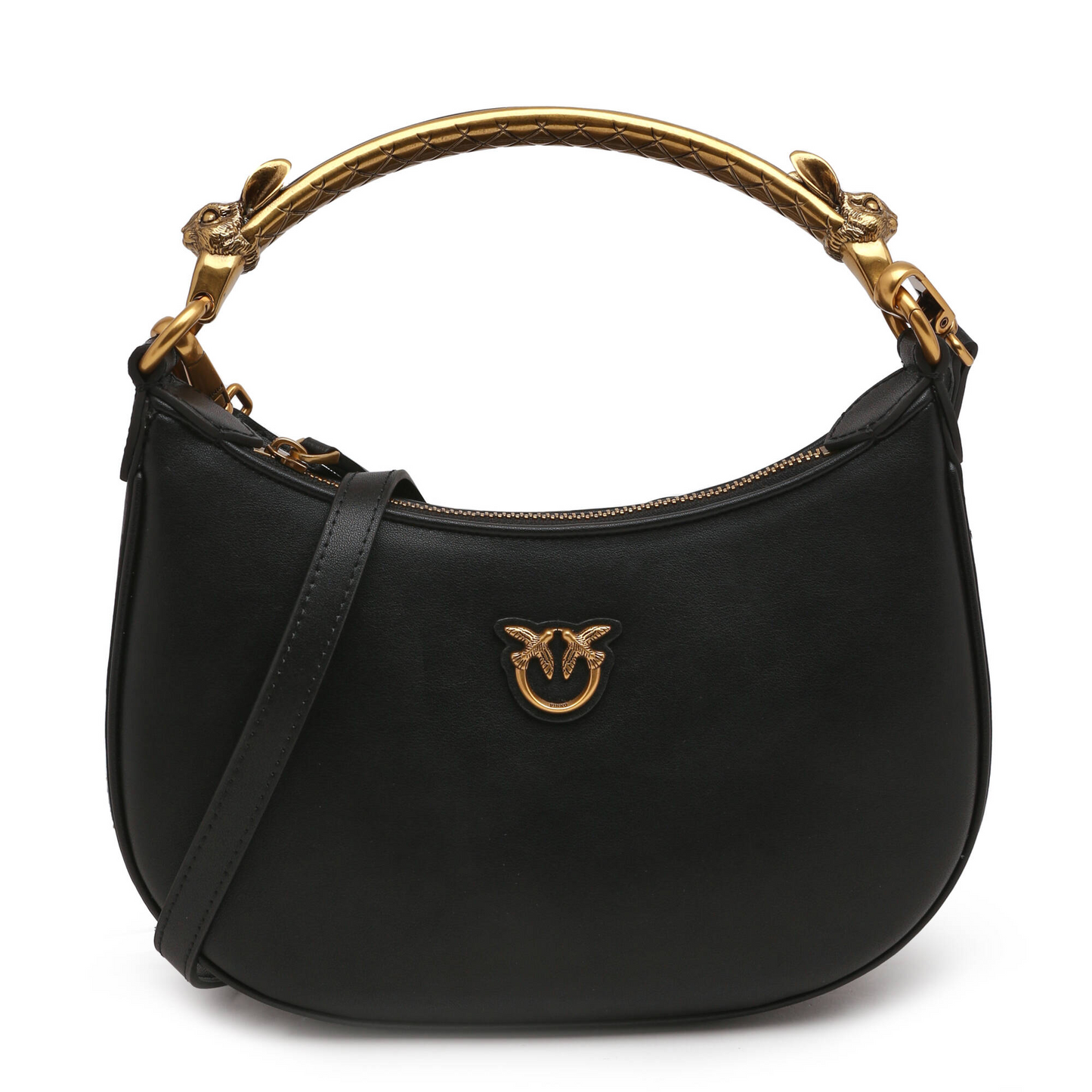 P.I.N.K.O Leather hobo MINI HALF MOON VITELLO SETA