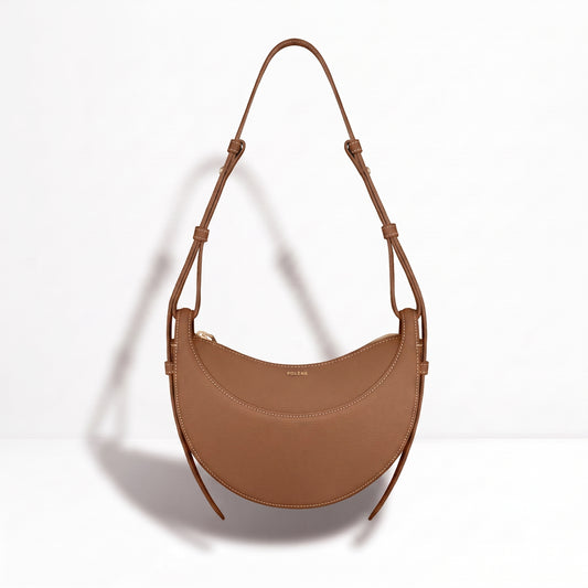 POLENE CNUMERO DIX CROSSBODY BAG Textured CAMEL