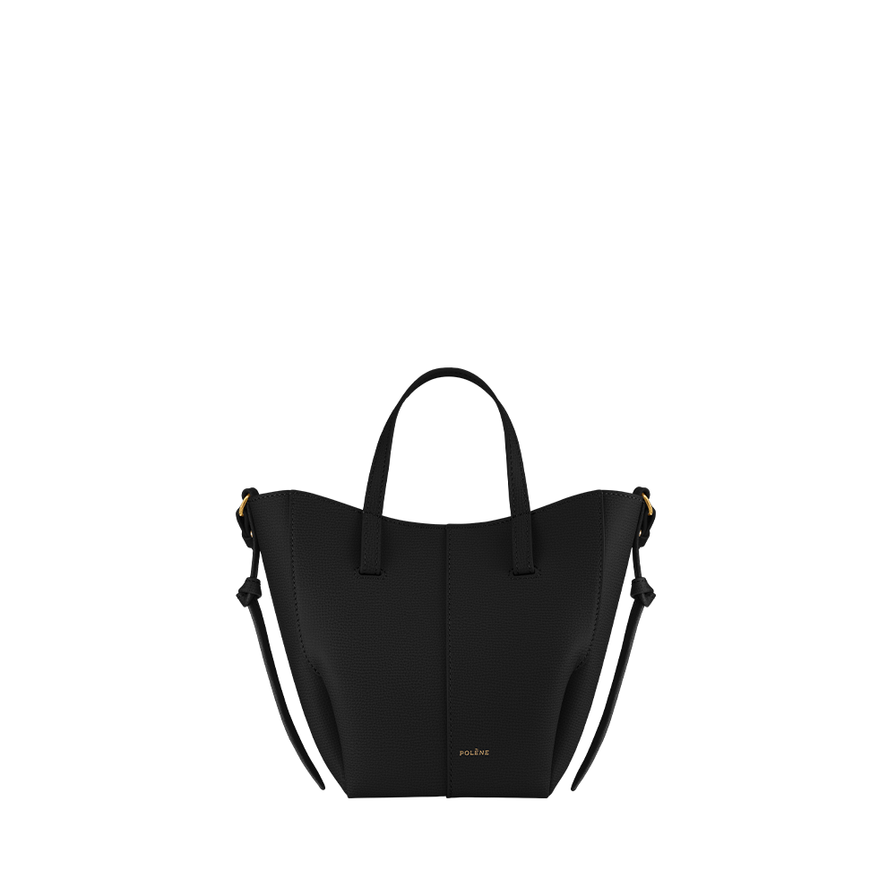POLENE CYME TOTE NANO Crossbody BAG Textured Black