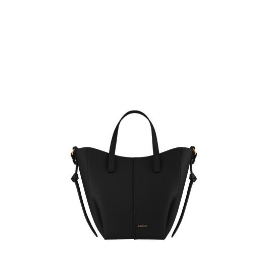 POLENE CYME TOTE NANO Crossbody BAG Textured Black