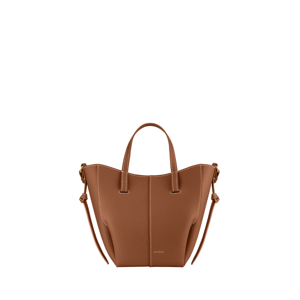 POLENE CYME TOTE NANO Crossbody BAG Textured Camel