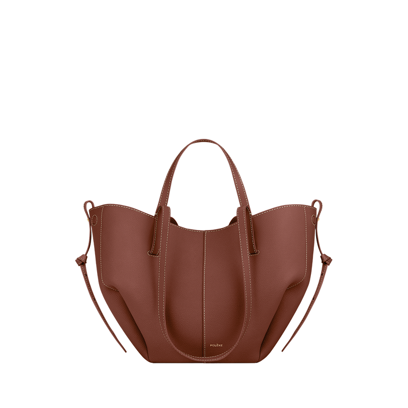 POLENE Cyme MINI Shoulder BAG Textured Cognac