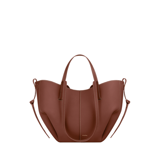 POLENE Cyme MINI Shoulder BAG Textured Cognac