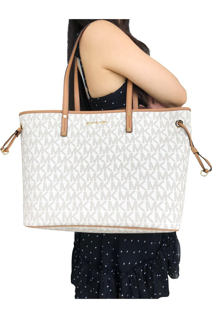 MICHAEL KORS Jet Set Travel Large Top-Zip Drawstring Shoulder/Tote Bag with Pouch