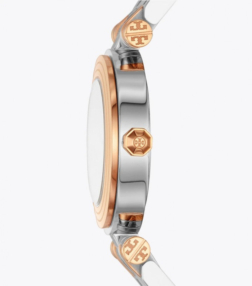 T.O.R.Y B.U.R.C.H WOMEN'S CLASSIC T ROSE GOLD SILVER STAINLESS