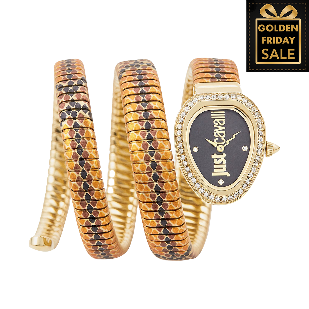 J.U.S.T C.A.V.A.L.L.I  Wrap-Around Analogue Watch