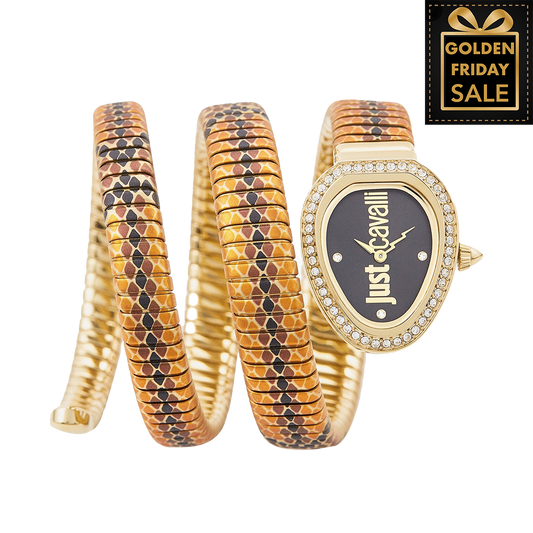 J.U.S.T C.A.V.A.L.L.I  Wrap-Around Analogue Watch