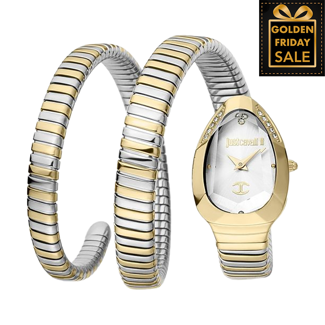 J.U.S.T C.A.V.A.L.L.I  Wrap-Around Analogue Watch