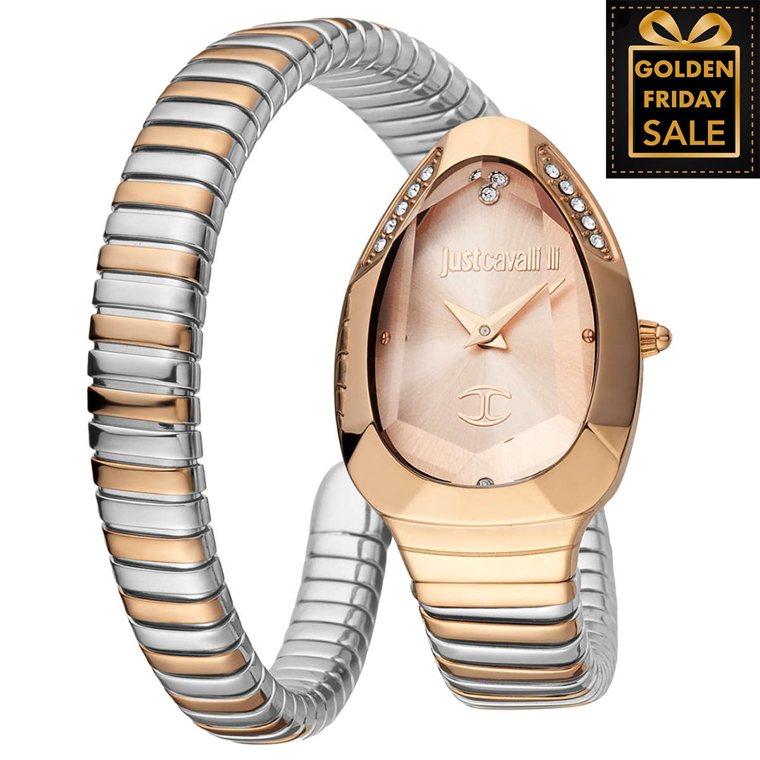 J.U.S.T C.A.V.A.L.L.I  Wrap-Around Analogue Watch