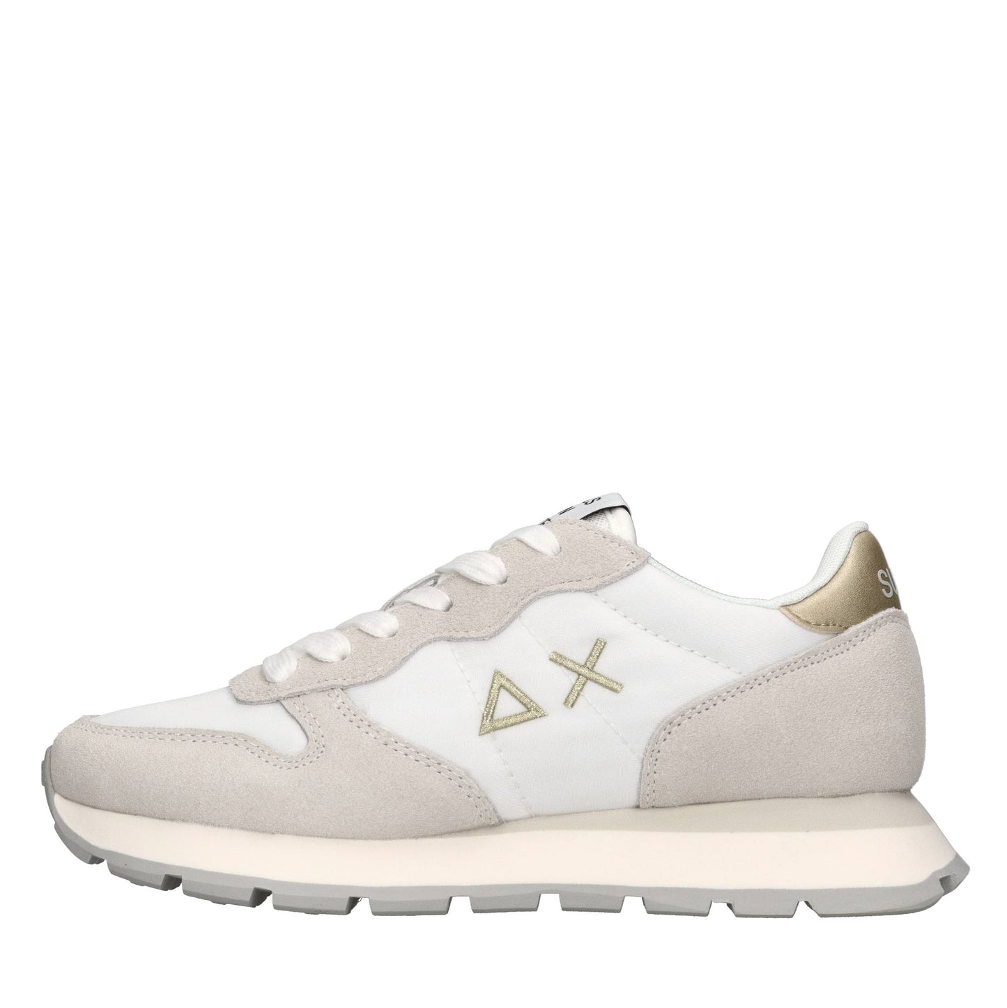 S.U.N68 Ally Gold Silver Suede and Nylon Sneaker