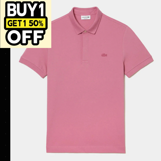 L.a.C.O-S.T.E. Classic Fit Paris Stretch Pique Polo Shirt Pink