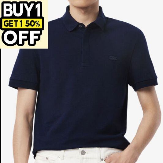 L.a.C.O-S.T.E. P.O.L.O. shirt Classic Fit Paris Stretch Pique Polo Shirt Navy Blue