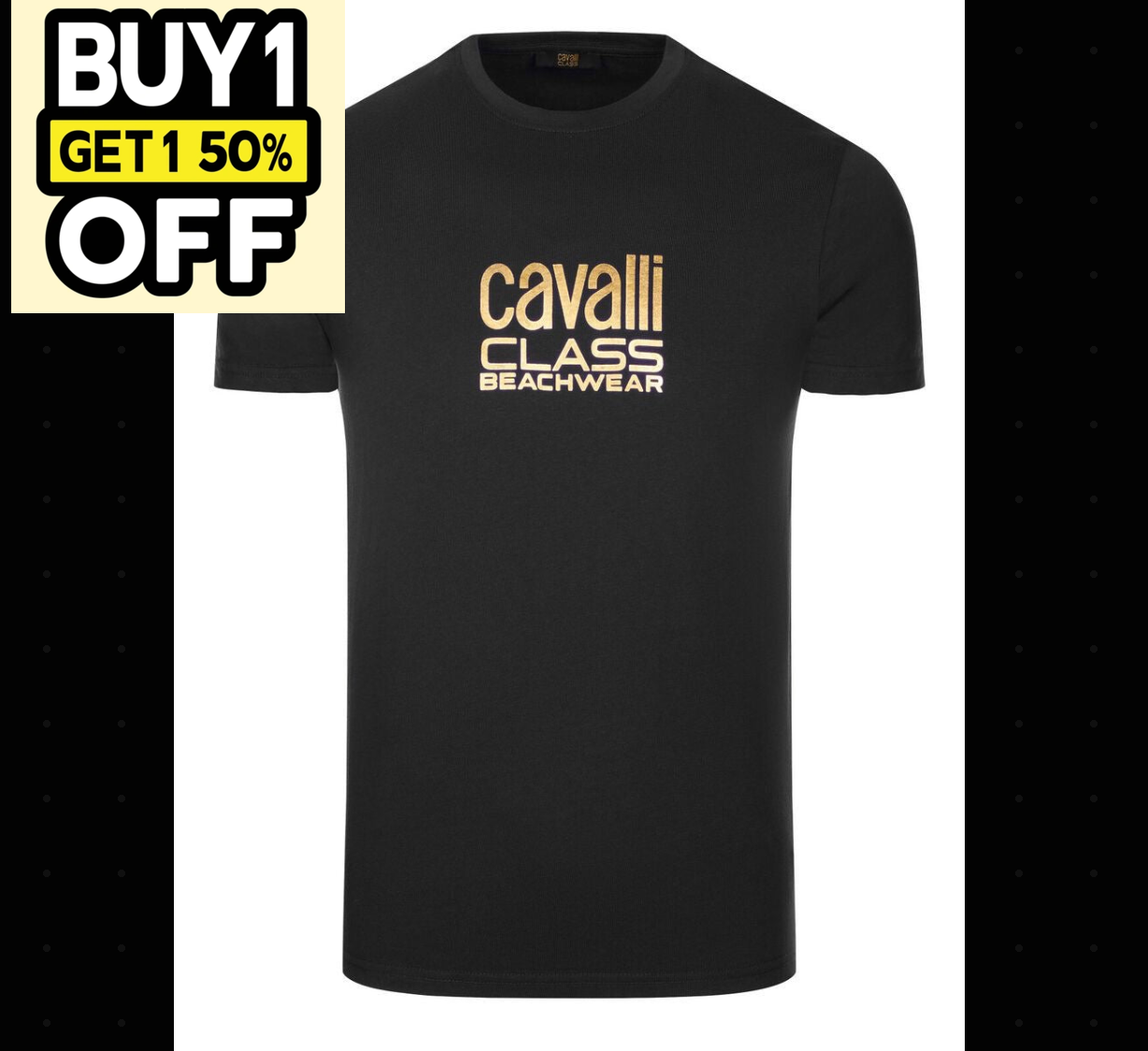 C.a.V-A.L.L.I C.L.A.S.S Black T-shirt Gold