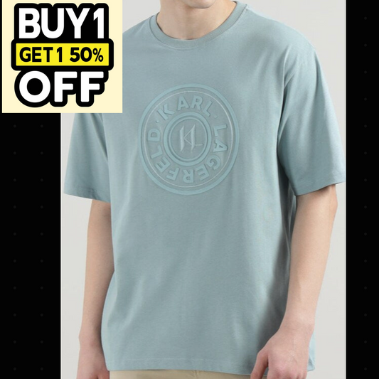 K.a.R-L. L.A.G.E.R.F.E.L.D. Circle Logo T-Shirt Slate Light Blue