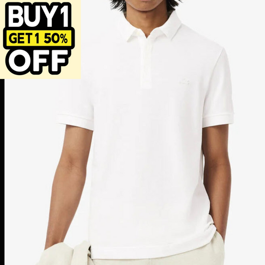 L.a.C.O_S.T.E. polo shirt Classic Fit Paris Stretch Pique Polo Shirt White
