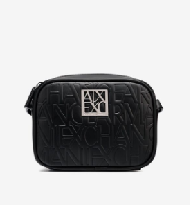 A.R.M.A.N.I. E.X.C.H.A.N.G.E. All over embossed logo camera bag