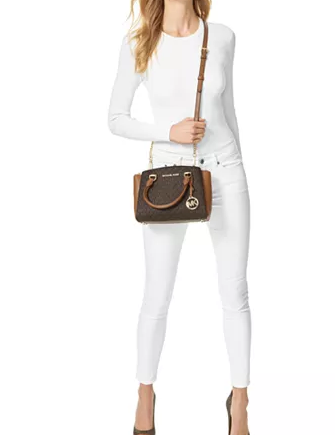 M.I.C.H.A.E.L. K.O.R.S.  MAXINE SIGNATURE LOGO DOME SATCHEL SHOULDER/CROSS BAG