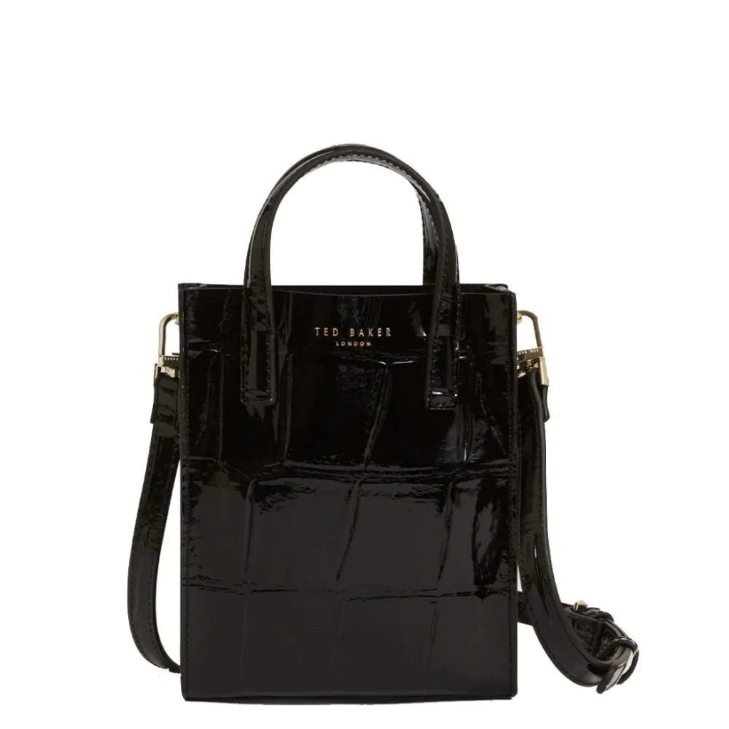 T.E.D B.A.K.E.R Viienna Croc Effect Mini Icon Bag Black