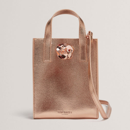 T.E.D B.A.K.E.R ROSARI Metallic Rose Detail Mini Icon Tote Bag