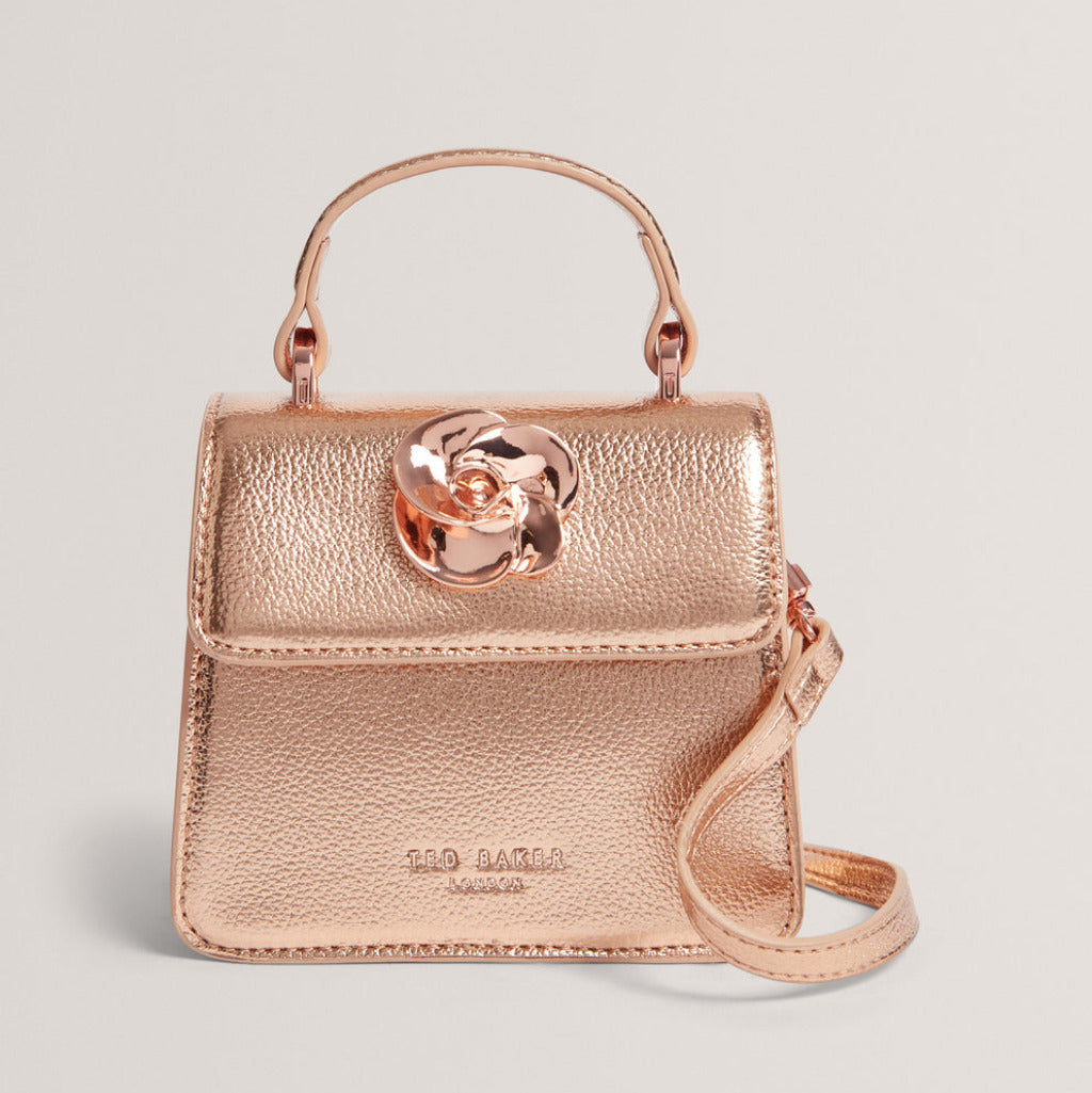T.E.D B.A.K.E.R Rosami Rose Detail Mini Metallic Top Handle Bag Rosegd