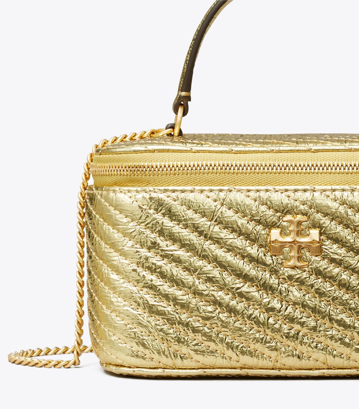 T.O.R.Y B.U.R.C.H Kira Metallic Moto Quilt Vanity Case