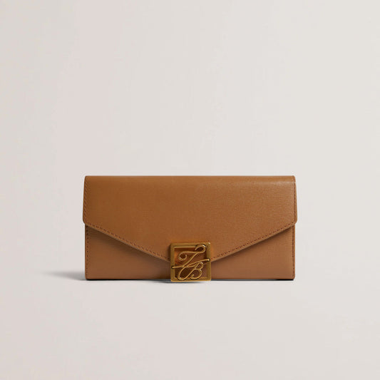 TED BAKER  Anisal Tb Detail Large Leather Purse Brown