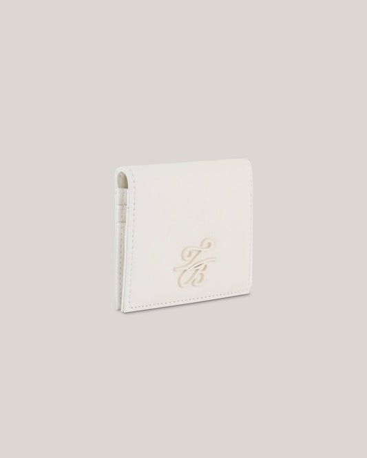 TED BAKER Marloo Tb Script Fold Over Card Hold Ecru
