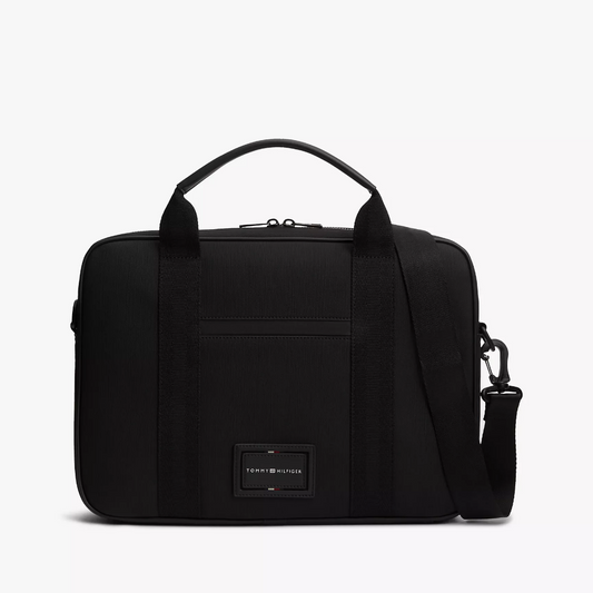 T.O.M.M.Y H.I.L.F.I.G.E.R Logo Textured Laptop Bag