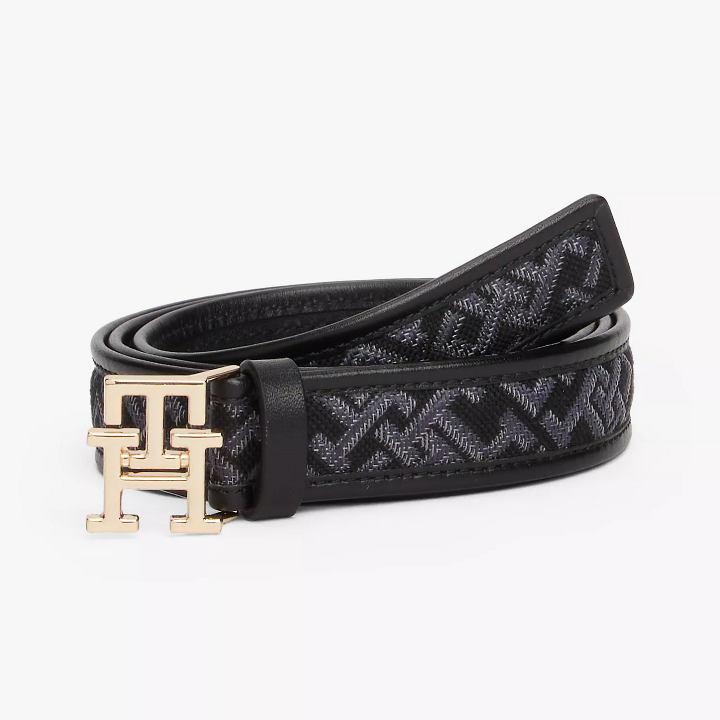 TOMMY HILFIGER Monogram-Buckle Jacquard Belt