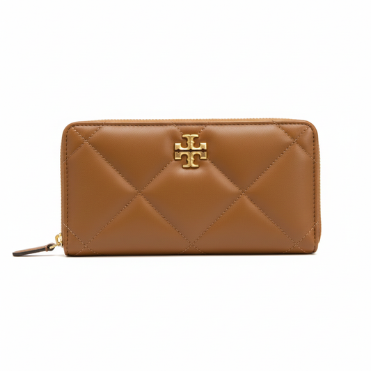 TORY BURCH KIRA DIAMOND QUILT ZIP CONTINENTAL WALLET