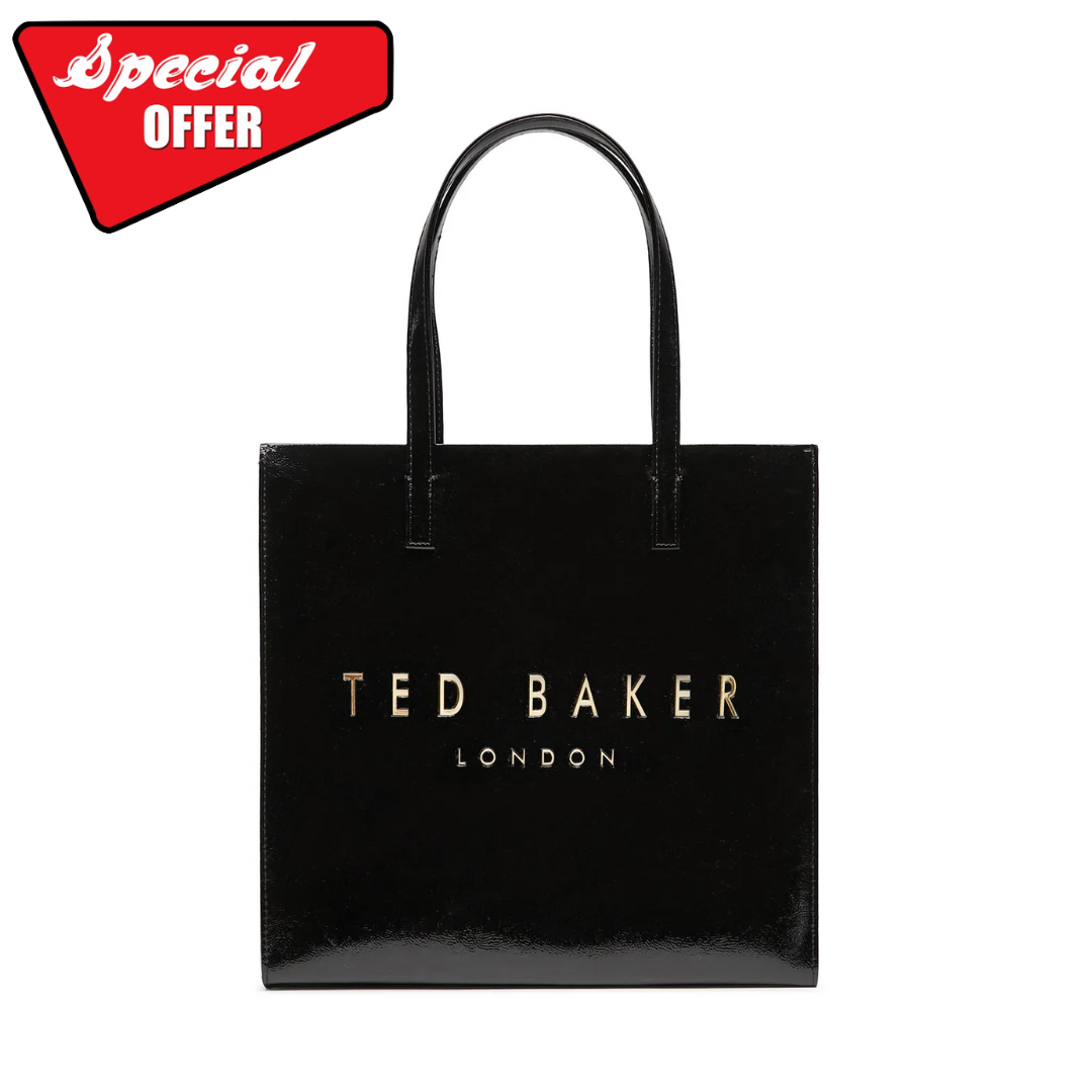 T.E.D B.A.K.E.R CRINKON CRINKLE ICON LARGE TOTE BAG