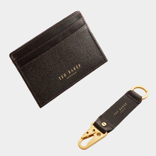 T.E.D B.A.K.E.R  Brown-Chocolate Pebble Textured Card Holder Set
