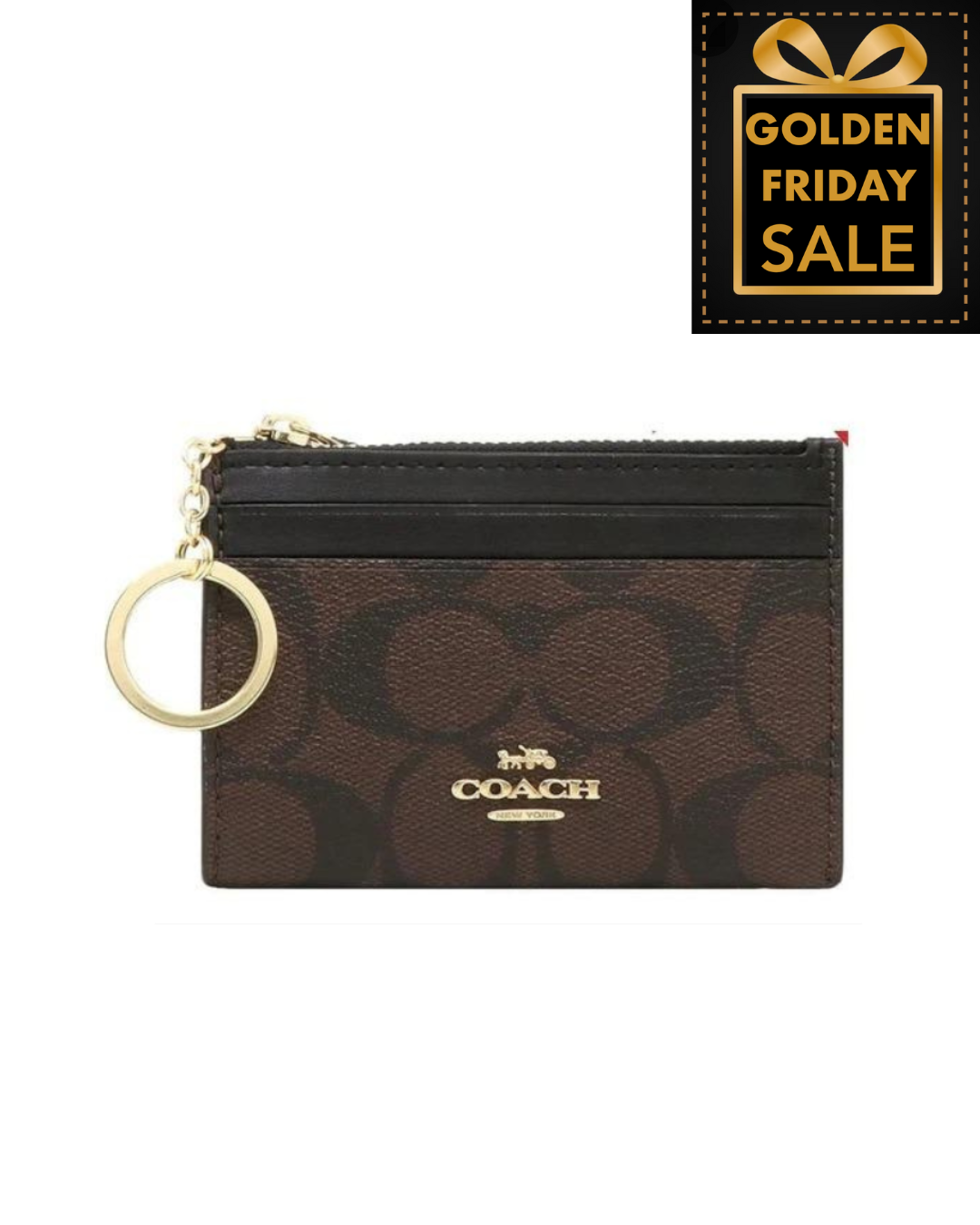 C.O.A.C.H Mini Skinny Id Case In Signature Canvas Card Holder