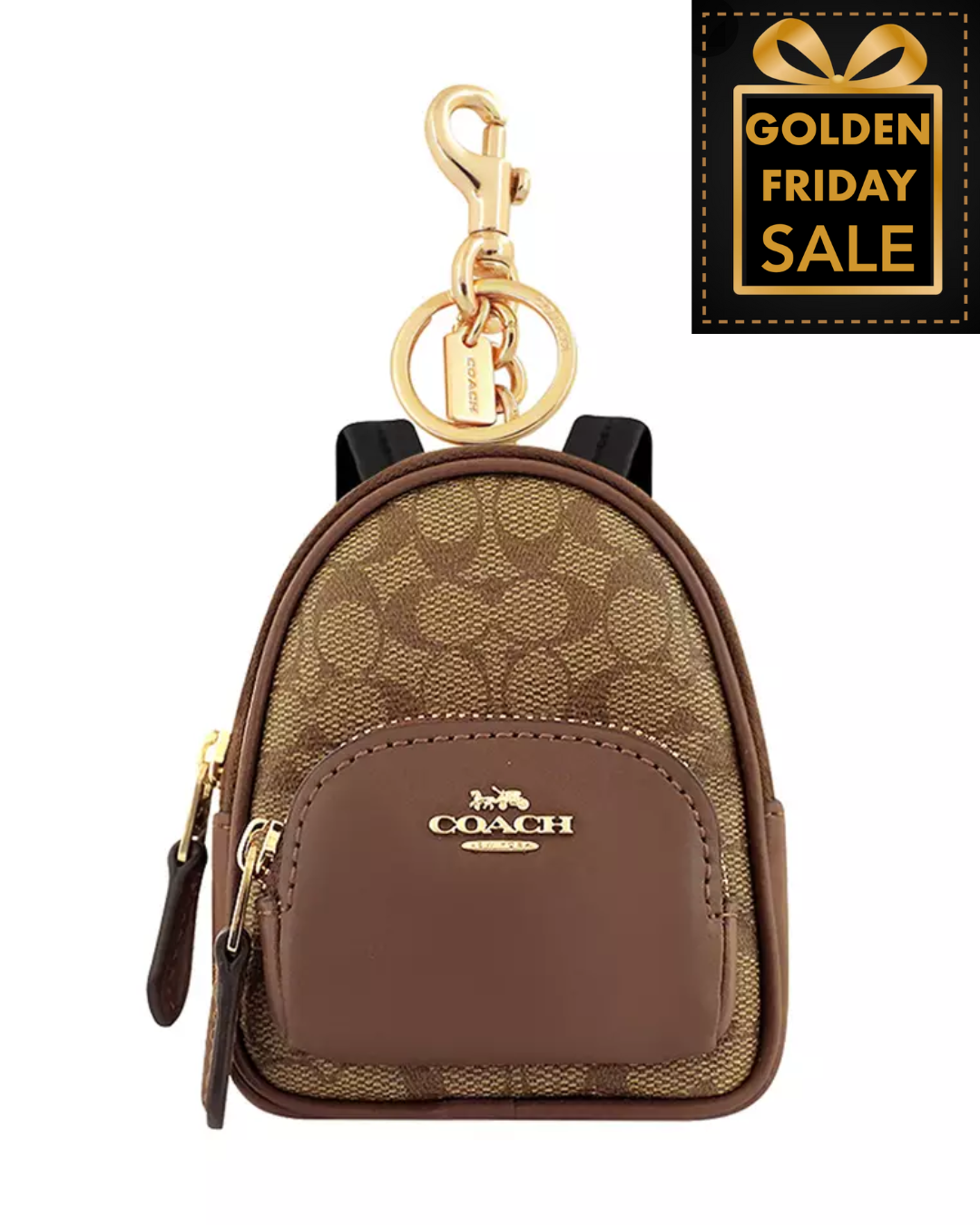 C.O.A.C.H Mini Court Backpack Bag Charm In Signature Canvas KEY CHAIN