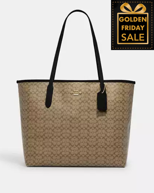 C.O.A.C.H City Tote Bag In Micro Signature Canvas