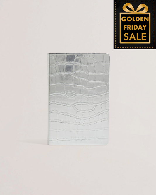 T.E.D B.A.K.E.R Katts Croc Effect A5 Notebook Silver