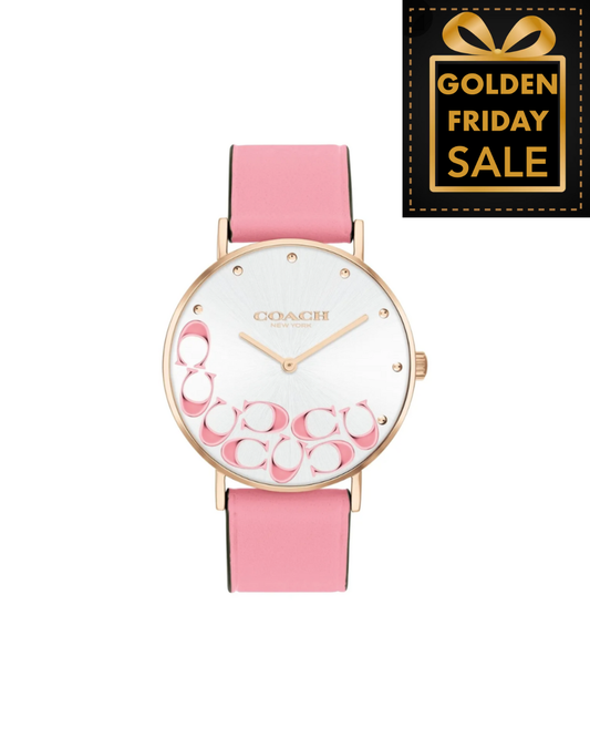 C.O.A.C.H WOMENS QUARTZ CALFSKIN LEATHER WATCH