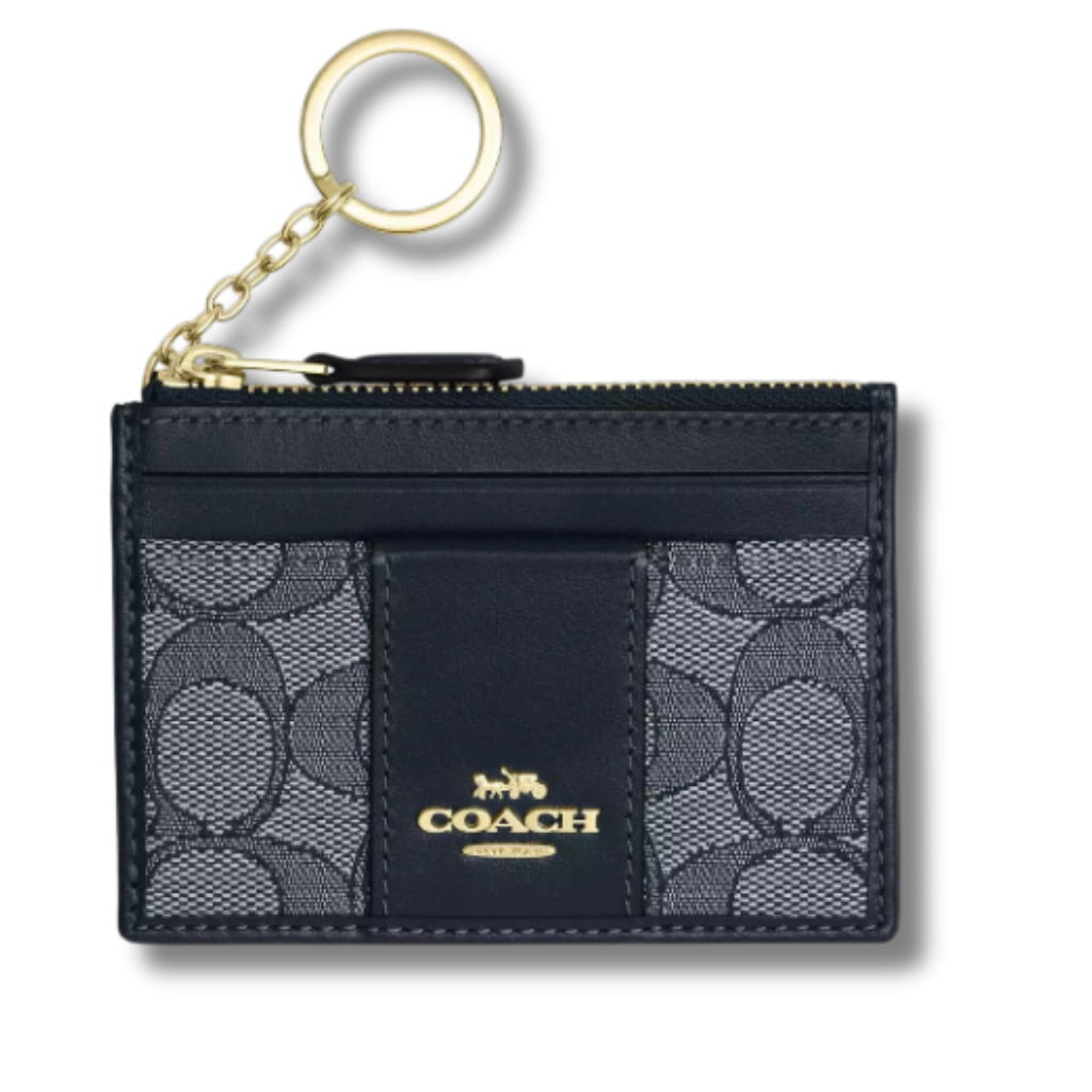 C.O.A.C.H Mini Skinny Id Case In Signature Jacquard