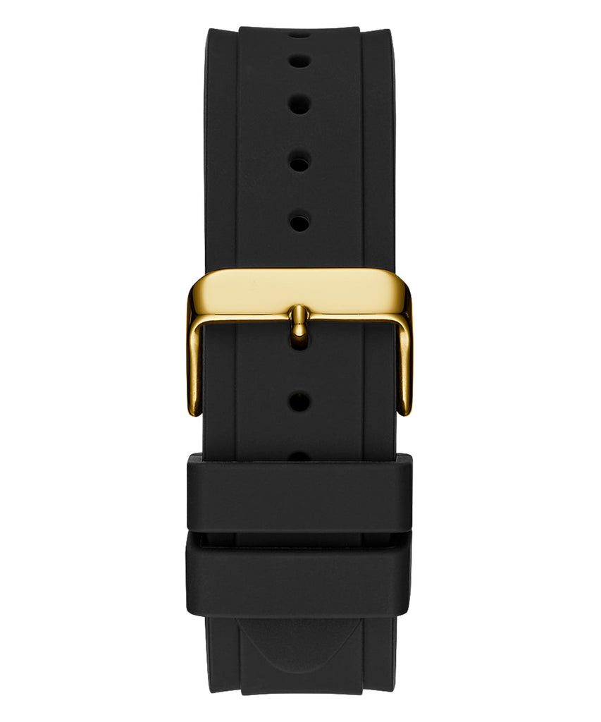 G.U.E.S.S  Frontier Diamonds Gold Dial Black Rubber Strap Watch