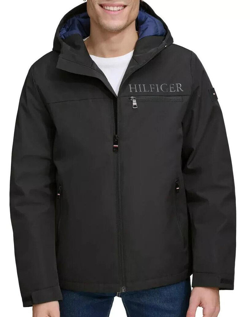 T.o.m.m.y H.i.l.f.i.g.e.r THProtect Water Resistant Windbreaker Jacket Black