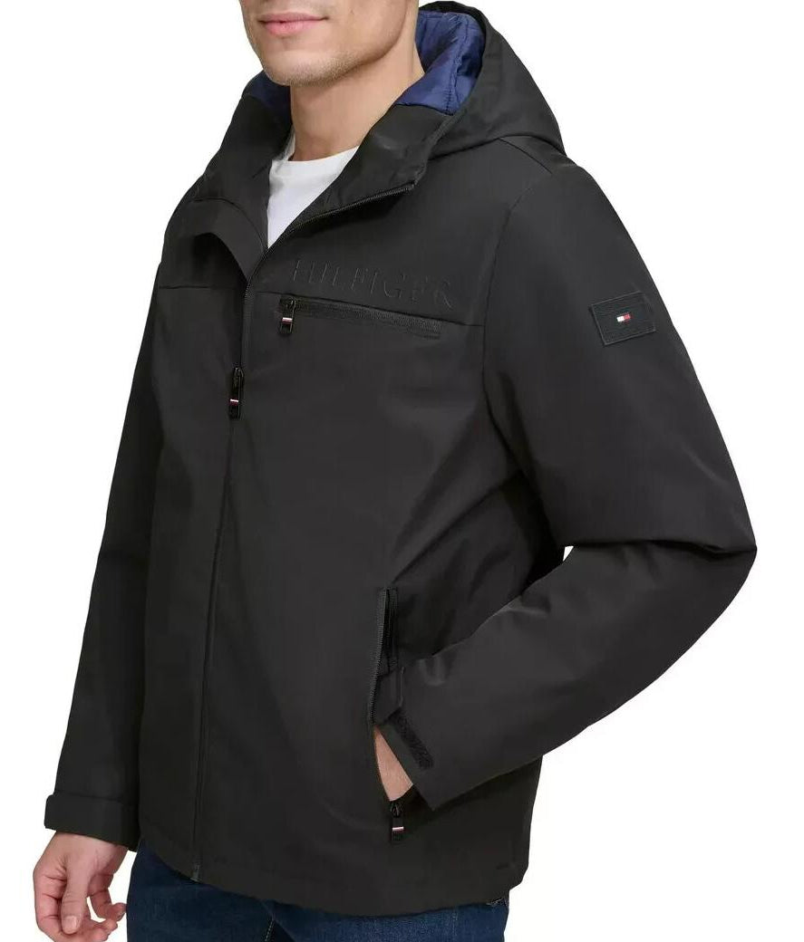 T.o.m.m.y H.i.l.f.i.g.e.r THProtect Water Resistant Windbreaker Jacket Black