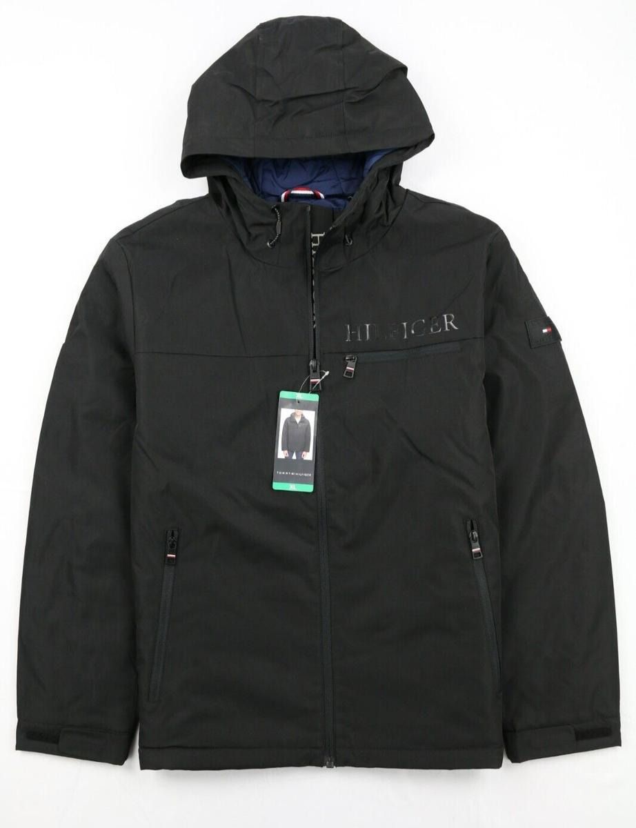 T.o.m.m.y H.i.l.f.i.g.e.r THProtect Water Resistant Windbreaker Jacket Black