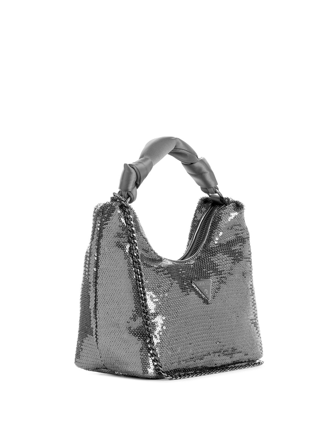 G.U.E.S.S Pewter Velina Sequin Hobo Bag