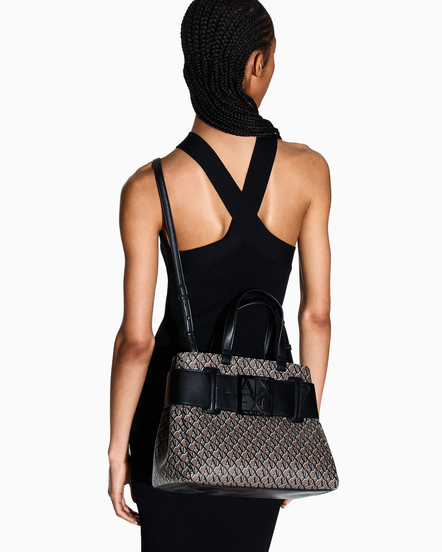 A.R.M.A.N.I E.X.C.H.A.N.G.E Handbag with allover logo